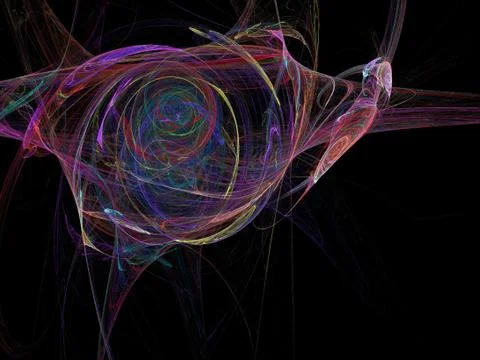 Energetic and dynamic abstraction on a dark background Stock Illustration