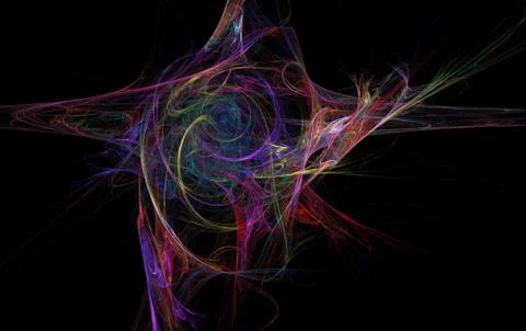 Energetic and dynamic abstraction on a dark background Stock Illustration
