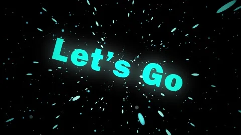 Energetic animation with the words Let's Go in bright blue, set against a d.. 動画素材 340537932