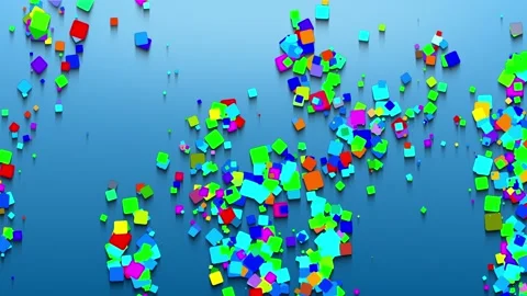 Energetic backdrop animation featuring vibrant rectangular shapes generating Stock Footage 312775461