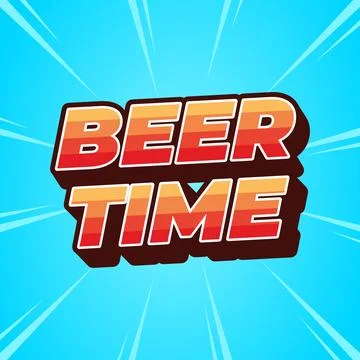 Energetic Beer Time Typography Design with Bright Gradient Text Style Stock Illustration