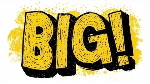 Energetic big! typography animation with dynamic yellow and black effects Stock Footage 319155130