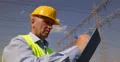 Energetic Company Electricity Plant Employee Technician Clipboard Planning Data 4k or 4k+ Resolution