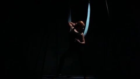 The energetic dance of aero yoga coach Stock Footage
