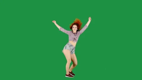 Energetic Dance on Green Screen Stock Footage 111851897