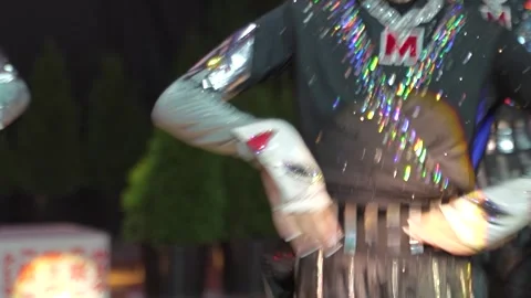 Energetic Dance Group Performing in Shiny Costumes Stock Footage 340637557