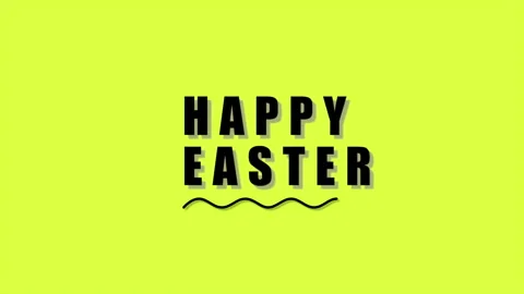 Energetic easter wishes shine in bold letters on vibrant yellow background Video stock 267014857