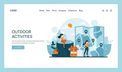 Energetic exploration of the wilderness Stock Illustration