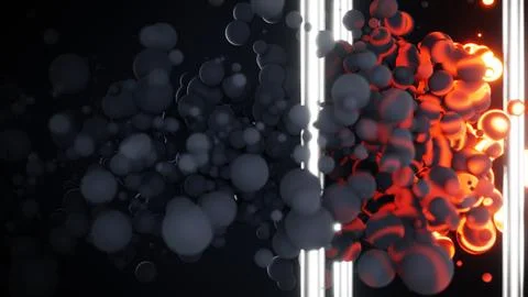Energetic Explosion blending Dark and Glowing Elements with Abstract and Ilustración de archivo