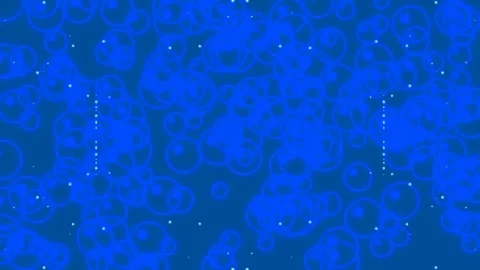 Energetic Flowing Bubble Bokeh Liquid Pattern Background Vibrant Teal Neon Ar Stockbeeldmateriaal 337567551