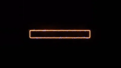 The energetic glow and bursts of flame create an abstract rectangular text box Stock Footage 203371346
