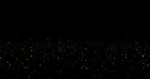 Energetic golden particles floating upwards. Loop. Video stock 342740174
