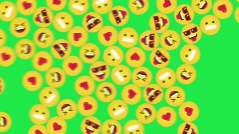 An energetic group of emoji faces filled with various playful. Stock Footage 306848568