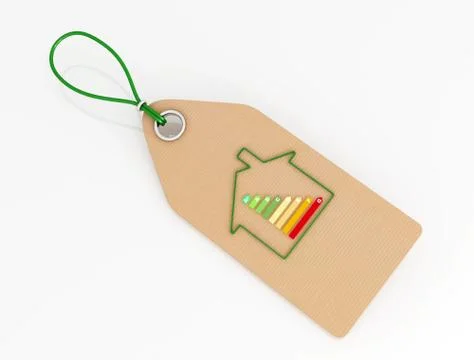 Energetic home certification label Stock Illustration