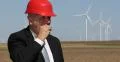 Energetic Industry US Wind Turbines Farm Field Starved Engineer Lunchtime Eating 4k or 4k+ Resolution