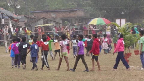 Energetic Kids Marching Stock Footage 332534021