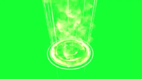 Energetic Light Beam Impact with Ripple Effect on Green Screen Stock Footage 264631341