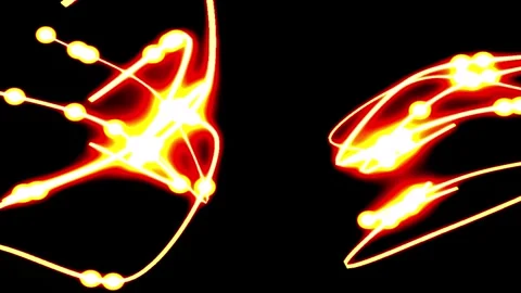 Energetic light trails in motion against a dark background creating abstrac.. Video stock 346876243