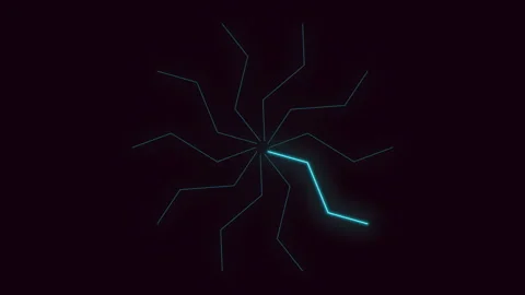 Energetic lightning bolt breaks through dark background with zigzag pattern Stock Footage 285696868