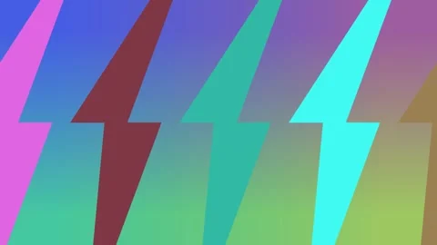 Energetic Lightning Bolt Pattern Animation with Shifting Neon Colors Stock Footage 340899296