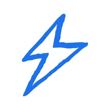 Energetic Lightning Bolt Symbol Hand Drawn In A Dynamic Vector Illustration Stock Illustration