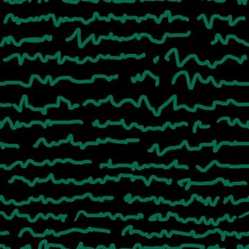 Energetic line pattern featuring bold green squiggles on sleek black background Stock Illustration