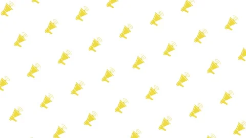 An energetic, minimalist loop showing multiple megaphone symbols Stock Footage 326319783
