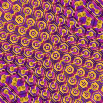 Energetic pattern of cubic shapes with symmetry. 3d rendering illustration Stock Illustration