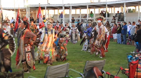Energetic pow wow dancing Stock Footage 48097185