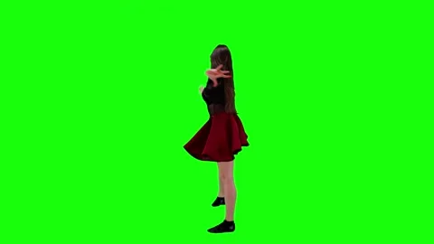 Energetic professional female dancer dancing and spinning in front of a Stock Footage 235962558