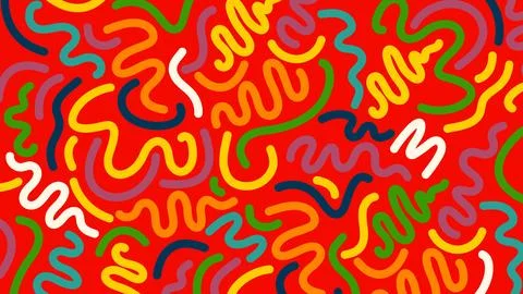 Energetic red abstract squiggle background Stock Illustration