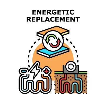 Energetic replacement system implementing renewable alternative energy Stock Illustration