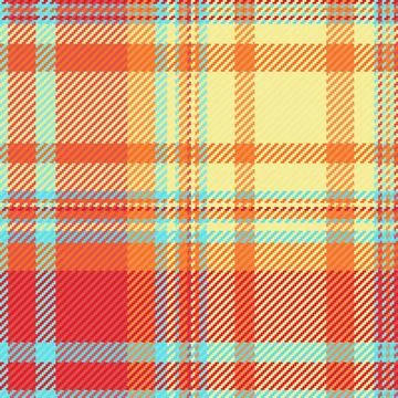 Energetic seamless plaid pattern featuring bright orange, red, and yellow w.. Stock Illustration