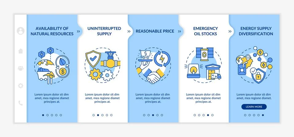Energetic security elements onboarding vector template Illustrazione stock