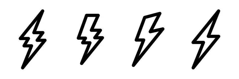Energetic Thunderbolt Flash Icon Vector Logo Design Stock Illustration