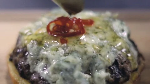 Energetic Transition of Burger Clips Stock Footage 129323519