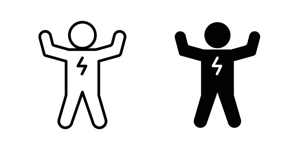 Energized human icon set. Vector EPS 10 Stock Illustration