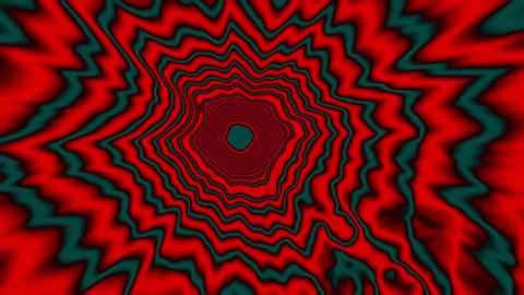 Energizing abstract waves in bold red and teal pulse across the screen Stock Footage 345448590