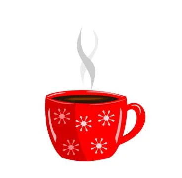 Energizing red cup of hot coffee vector illustration Illustrazione stock