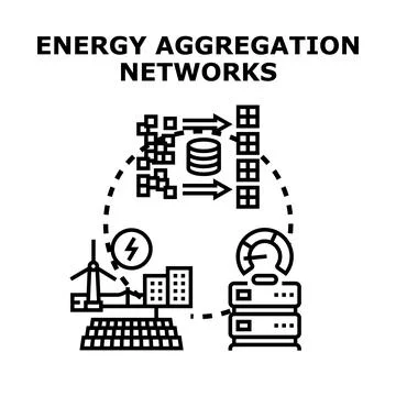Energy aggregation networks conceptual vector illustration Illustrazione stock