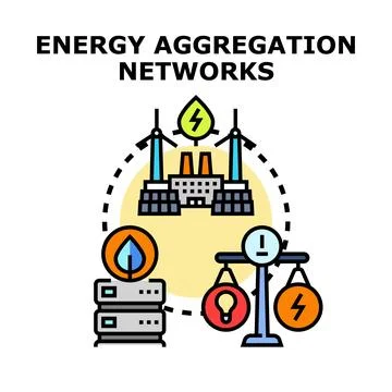 Energy aggregation networks optimizing smart grid management 스톡 일러스트