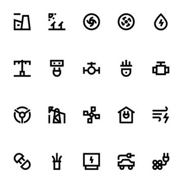 Energy and Power Vector Set Stock Illustration