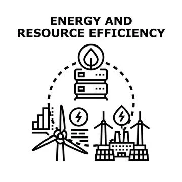 Energy and resource efficiency concept generating clean power Stock Illustration