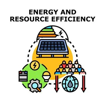 Energy and resource efficiency concept vector illustration Stock Illustration
