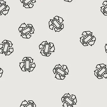 Energy backup line seamless pattern 스톡 일러스트