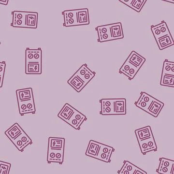 Energy backup line vector seamless pattern Stock Illustration