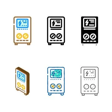 Energy backup multistyle color icon vector Stock Illustration