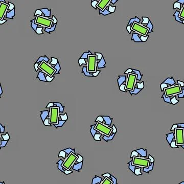 Energy backup vector seamless pattern Stock Illustration