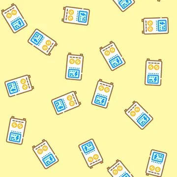 Energy backup vector seamless pattern Stock Illustration