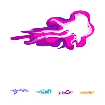 Energy beam blast effect digital illustration set Stock Illustration